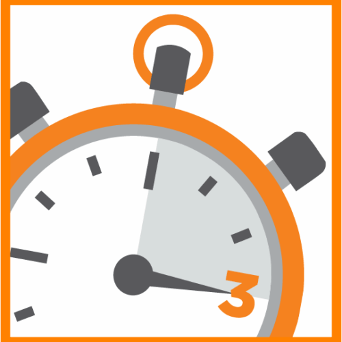 Stopwatch marking the third minute.