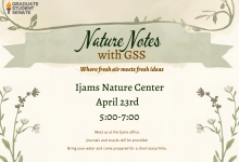 Poster of Nature Notes decorated with flowers.
